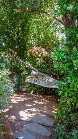 a view of a wooden house with a tree
