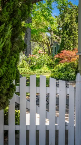 aerial view of a house with a tree