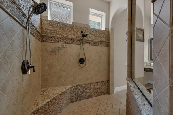 a bathroom with a shower