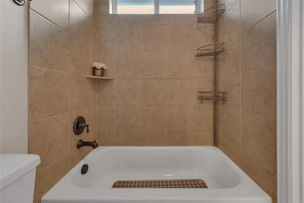 a bathroom with a tub