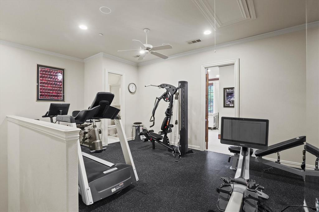 6512 Old Gate Road Plano, TX 75024 - Photo 34 of 40 2nd Floor Fitness Room (includes a half bath) above the Primary Bedroom
