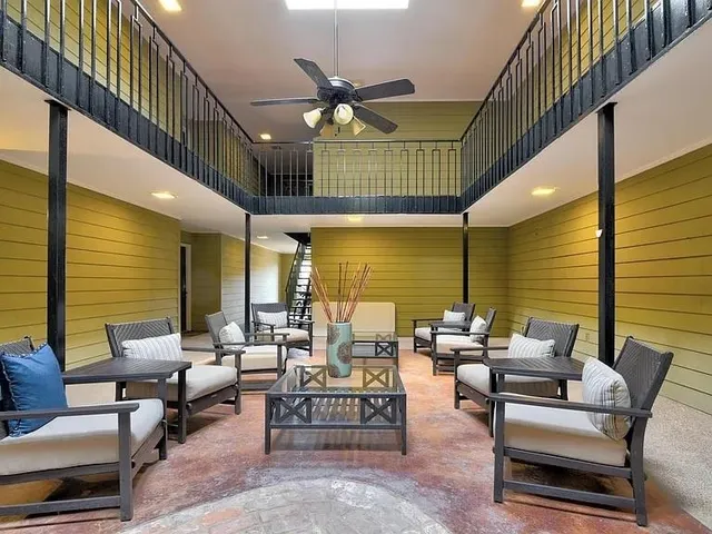 a living room with furniture