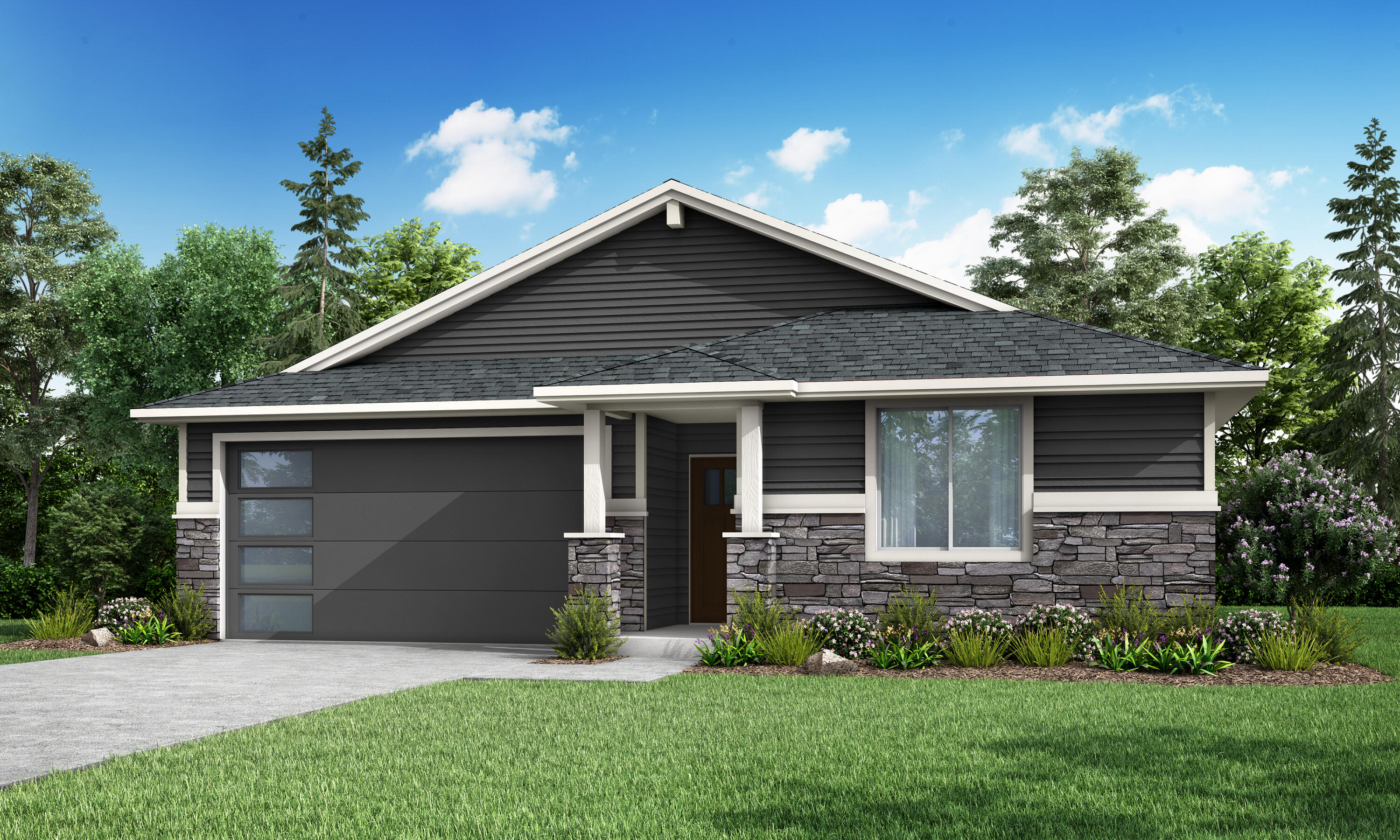 1141 Pumpkin Ridge, Unit 320 Eagle Point, OR 97524 - Photo 1 of 25 a front view of a house with a yard and garage