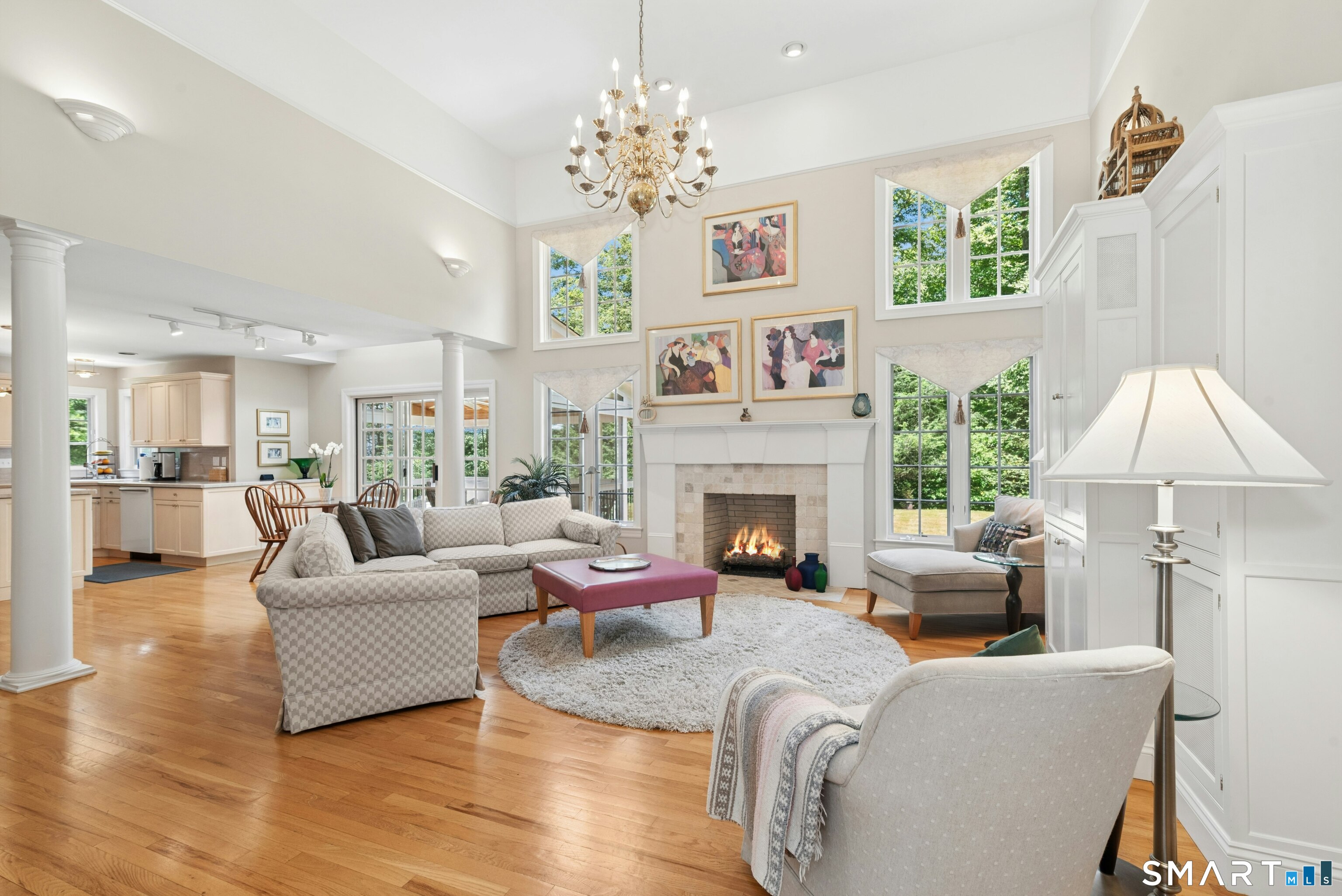 17 D Butterfield Road Newtown, CT 06470 - Photo 13 of 34 Gas Fireplace with Limestone Surround