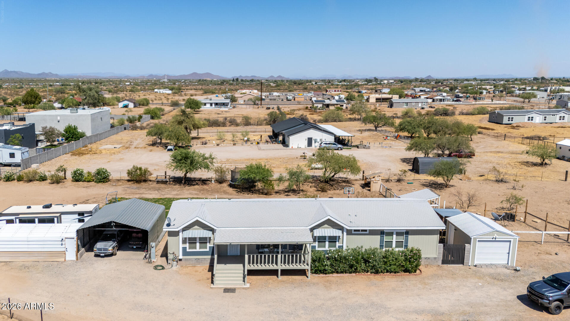 22417 West Dove Valley Road Wittmann, AZ 85361 - Photo 41 of 53 an aerial view of a house with a outdoor space