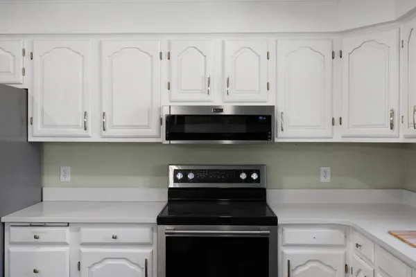 a living room with a fireplace