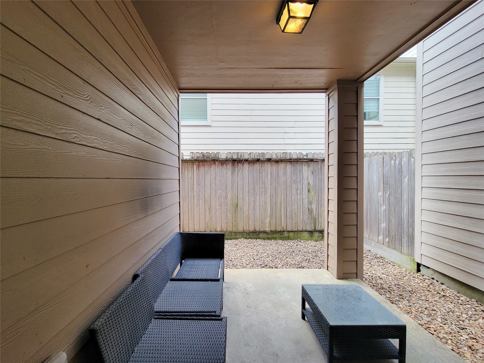 1424 Wilson Street Houston, TX 77019 - Photo 45 of 47 a view of terrace with wooden floor and bench