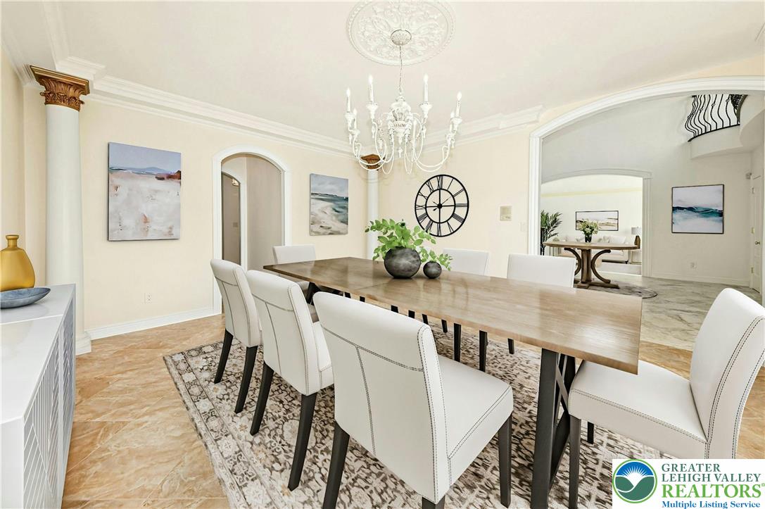 3200 Creamery Road New Hope, PA 18938 - Photo 6 of 42 a view of a dining room with furniture and a chandelier