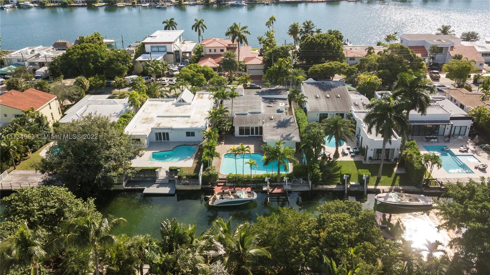 1777 Daytonia Road Miami Beach, FL 33141 - Photo 2 of 36 an aerial view of residential houses with outdoor space and lake view