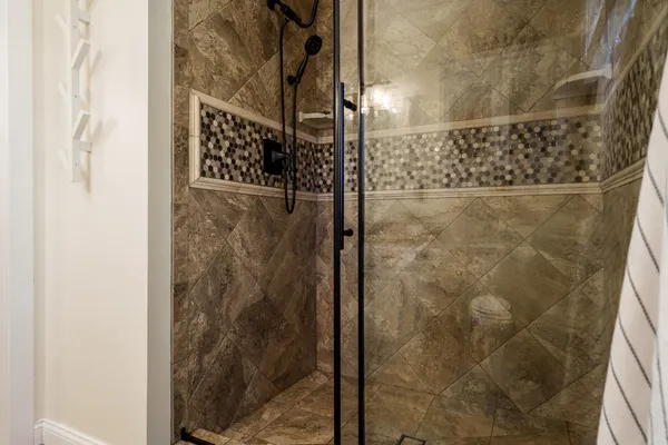 a bathroom with a shower