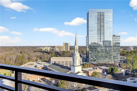a view of city from a balcony