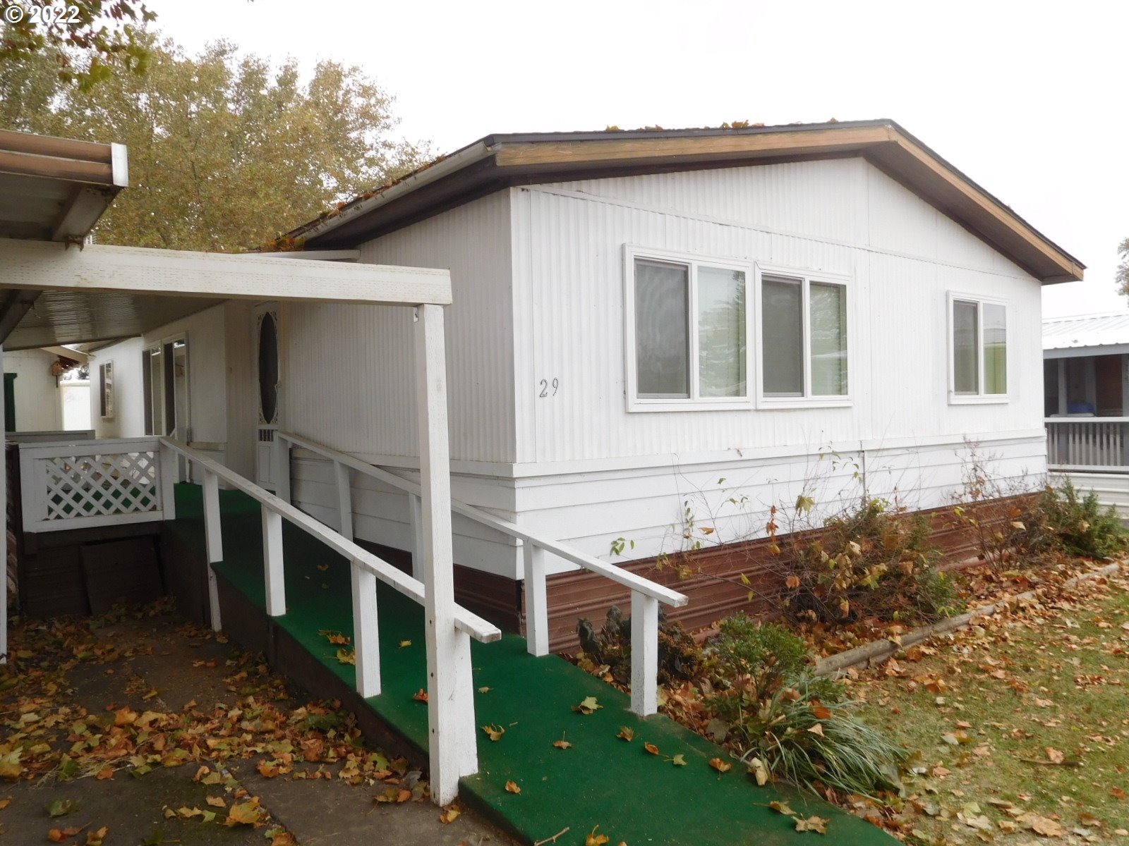 a front view of a house with windows