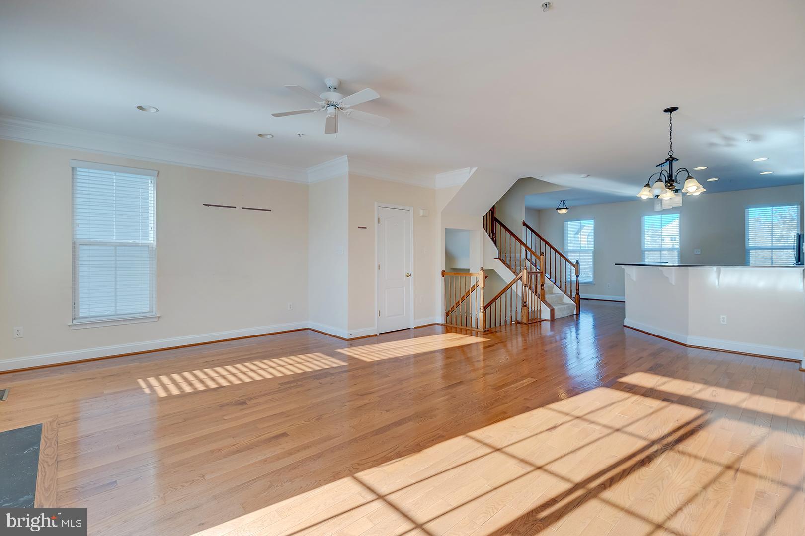 1010 Verdigris Way Odenton, MD 21113 - Photo 5 of 38 a view of a livingroom with wooden floor and a ceiling fan