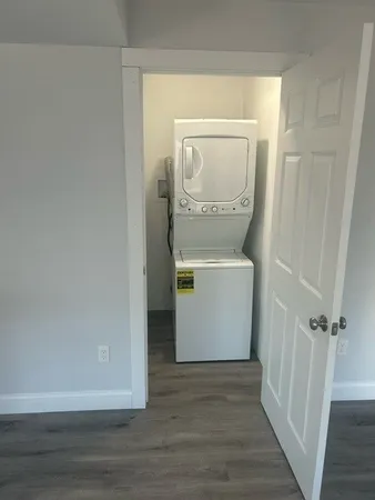 a utility room with a washer and dryer