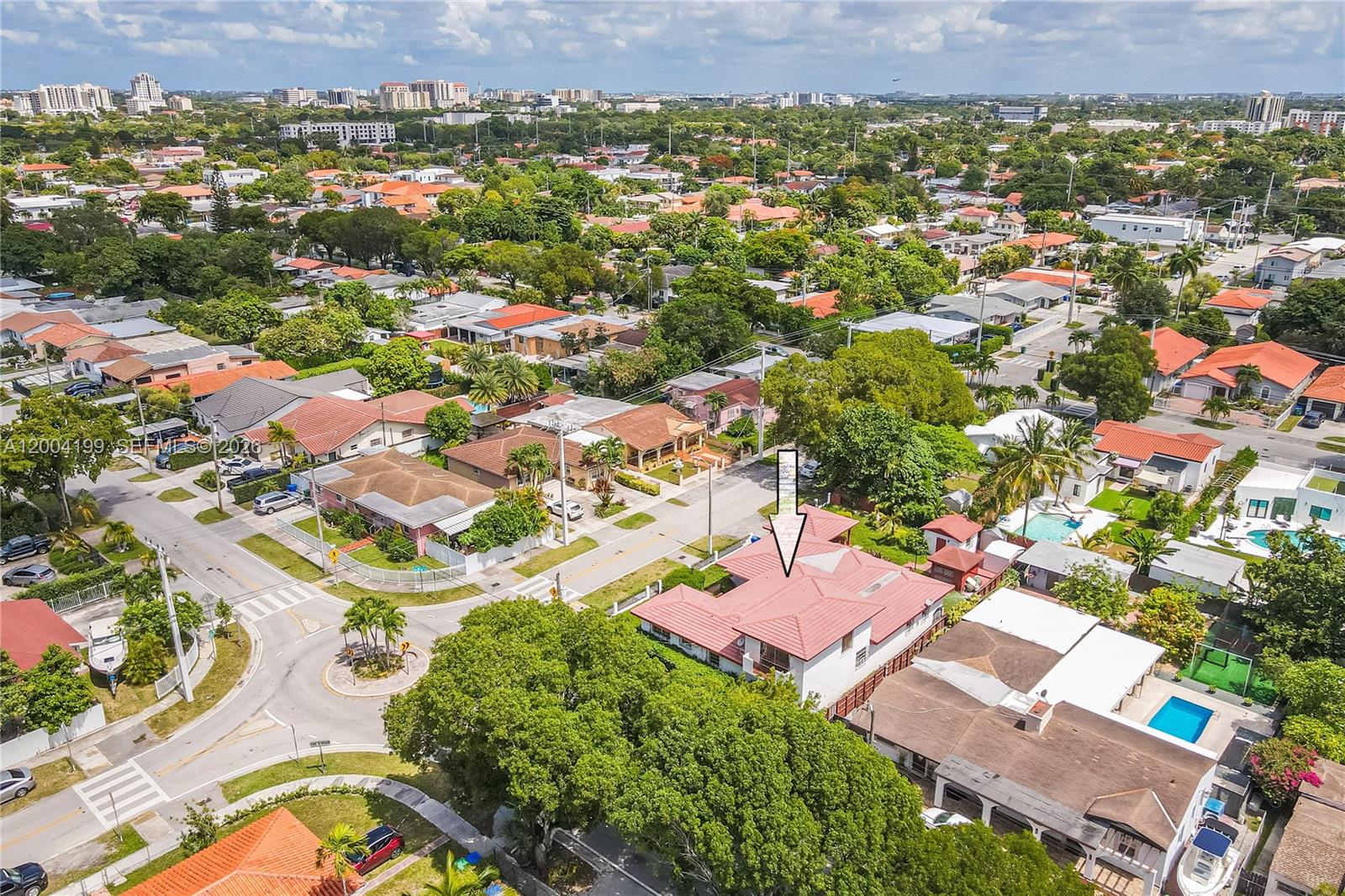 1841 Southwest 29th Avenue, Unit B Miami, FL 33145 - Photo 23 of 24 an aerial view of residential houses with outdoor space