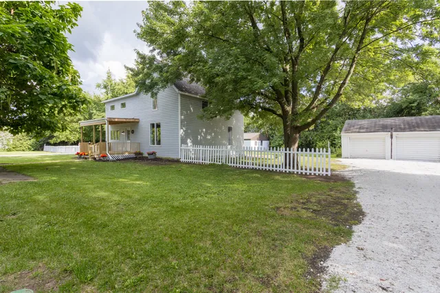 a house view with garden space