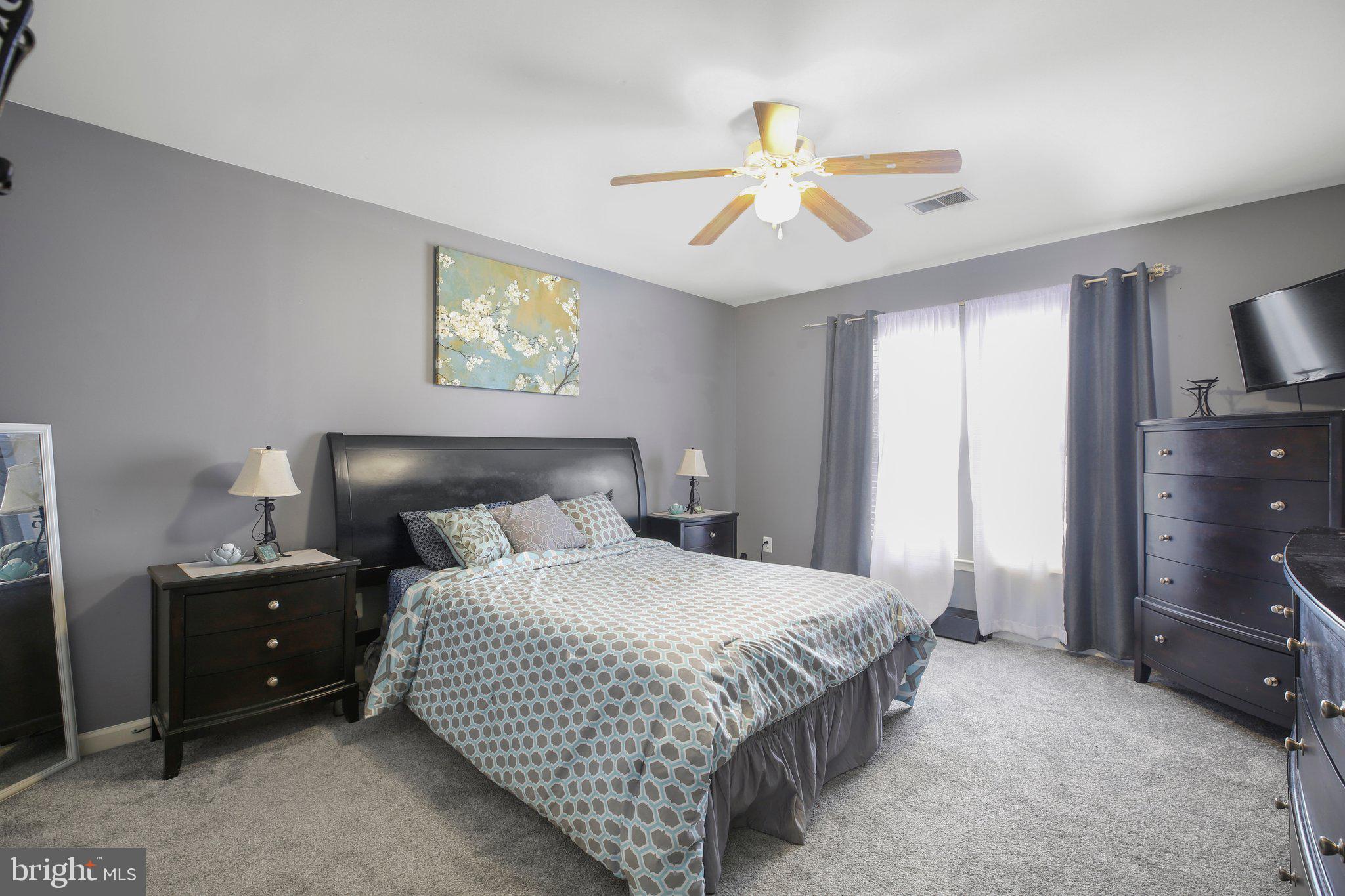 5233 Windbreak Drive Fredericksburg, VA 22407 - Photo 35 of 53 a bedroom with a bed and a chandelier