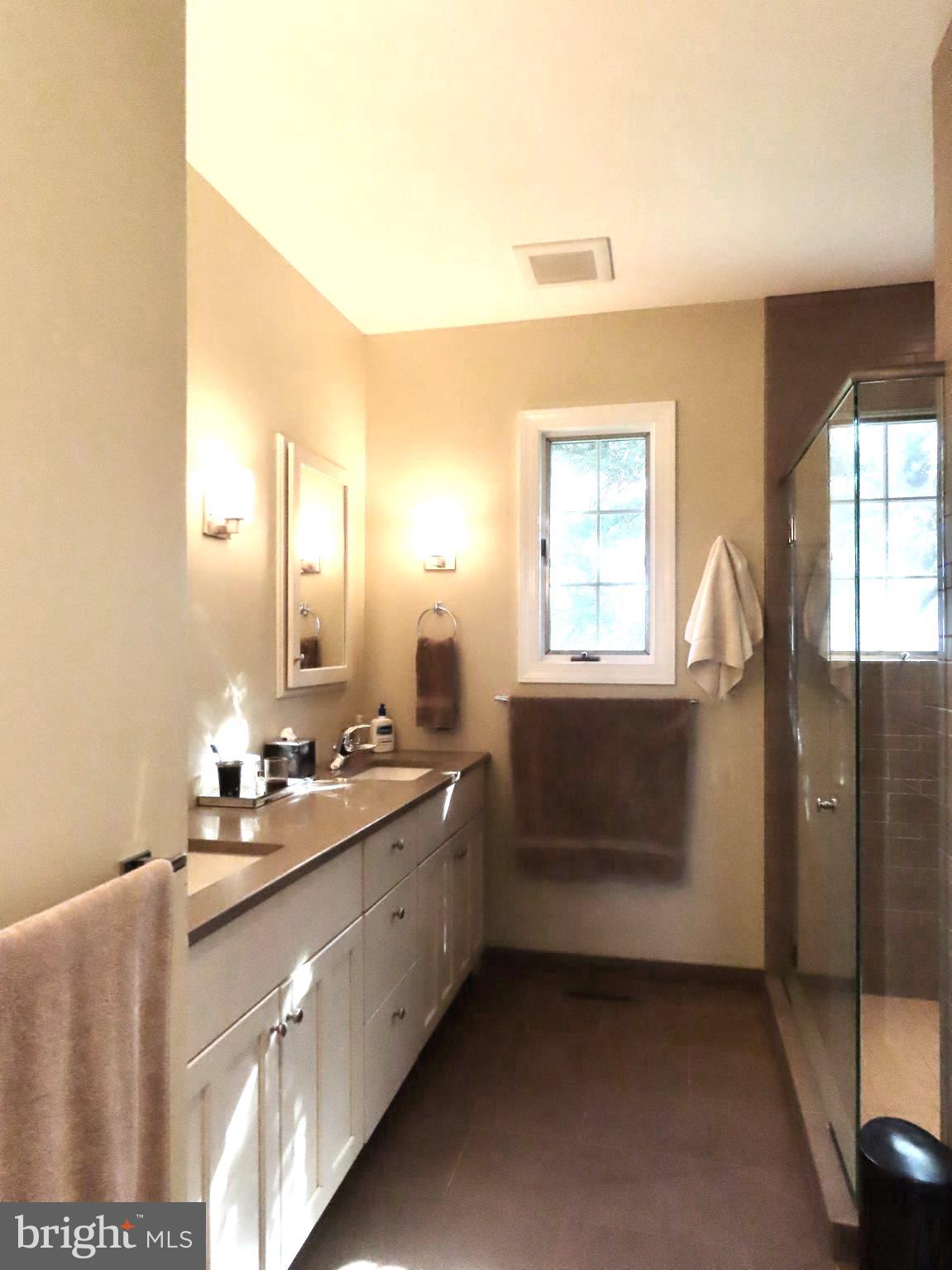 643 Richmond Road Amissville, VA 20106 - Photo 27 of 52 a bathroom with a double vanity sink a mirror and a shower