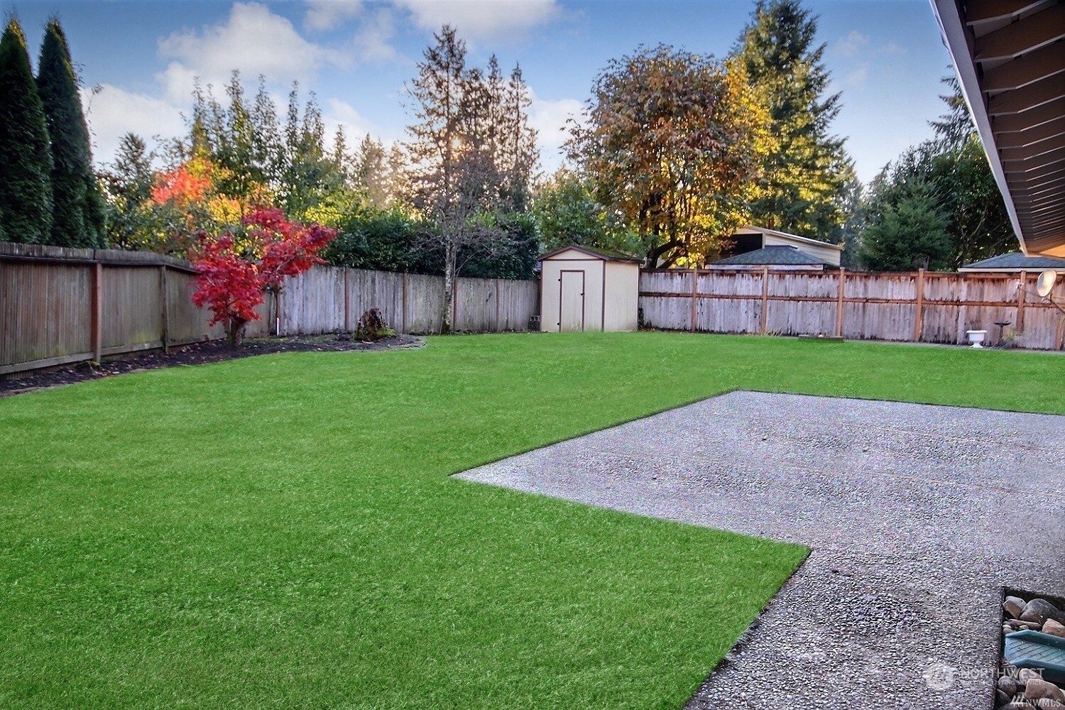 16613 Southeast 145th Street Renton, WA 98059 - Photo 38 of 40 a view of a yard with a trampoline