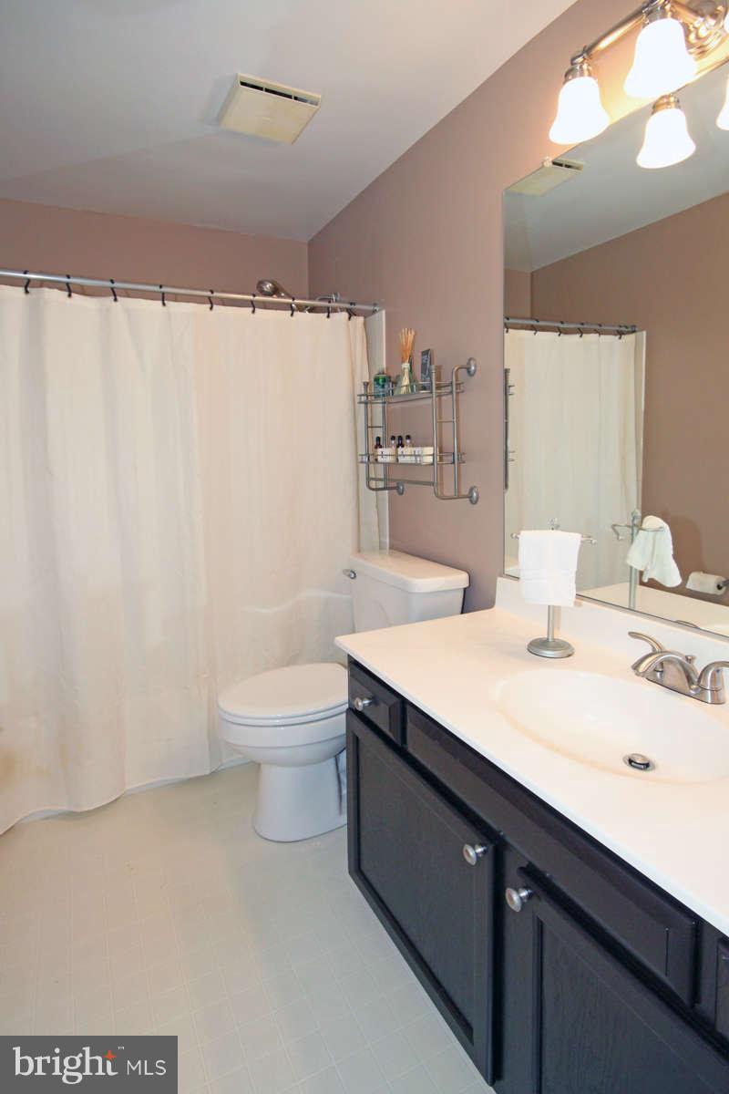 9801 Cresence Way Fairfax, VA 22032 - Photo 22 of 30 a bathroom with a sink a toilet and a large mirror