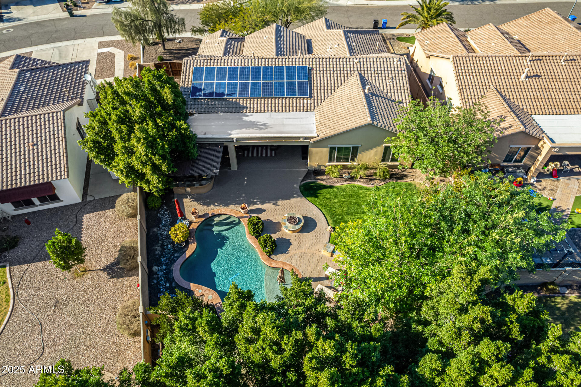 5523 West Yearling Road Phoenix, AZ 85083 - Photo 14 of 54 an aerial view of a house with swimming pool and garden
