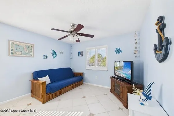 a living room with furniture