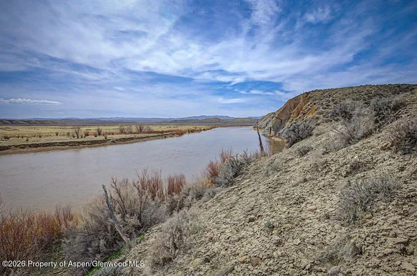 a view of a field with trees in background