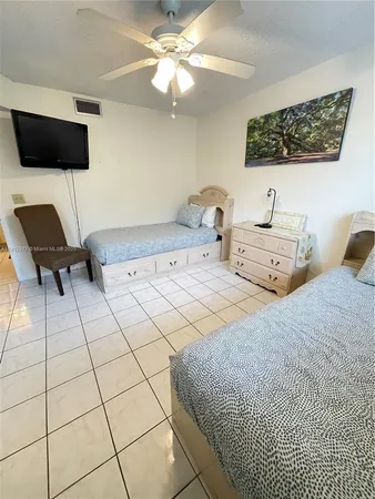 a bedroom with a bed and a television