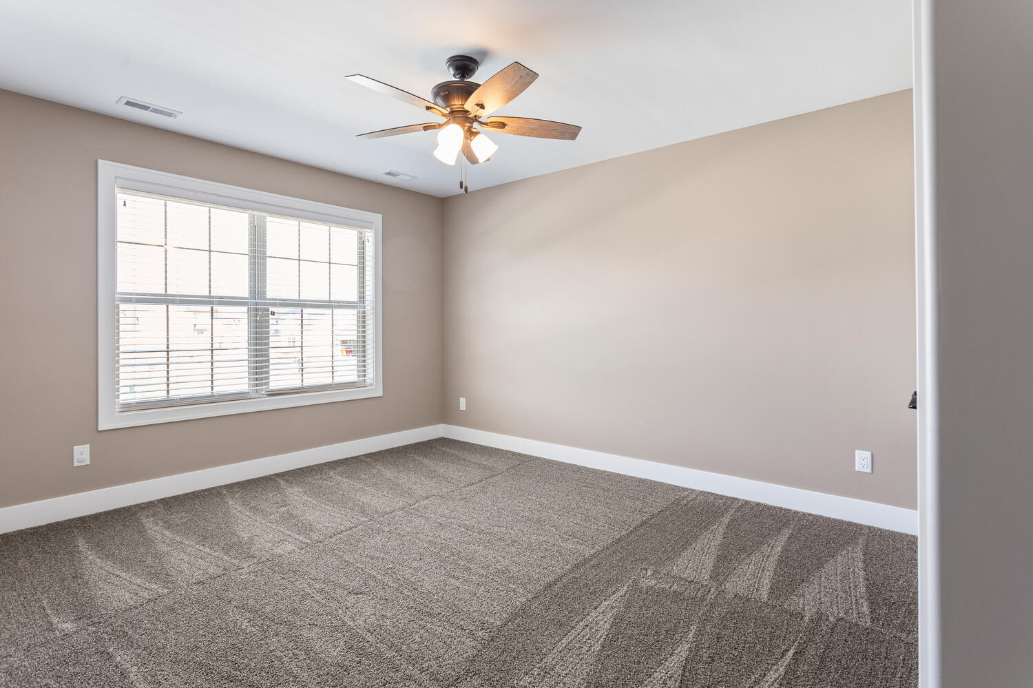 1101 Cascade Drive Savoy, IL 61874 - Photo 29 of 55 an empty room with chandelier fan and windows