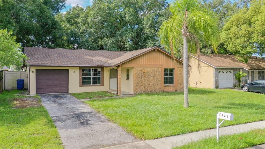 7436 Ivory Terrace New Port Richey, FL 34655 - Photo 1 of 1 a view of a yard in front of a house with plants and large tree