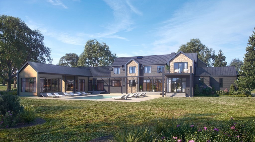 123 Centre Street Dover, MA 02030 - Photo 3 of 11 a front view of a house with garden and porch