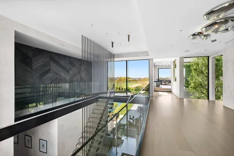 an aerial view of a house