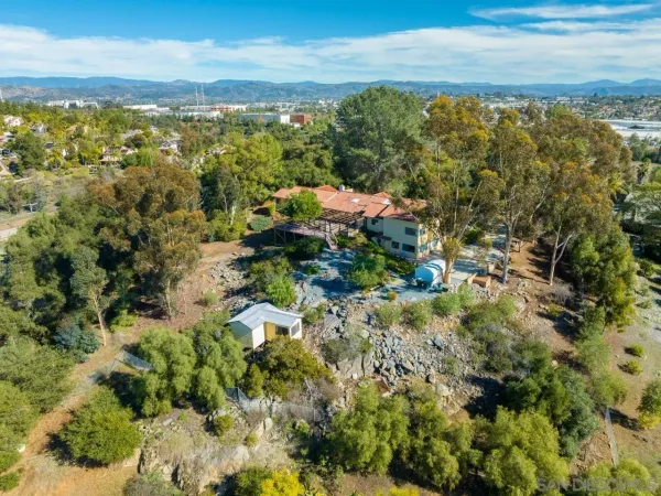 a view of an outdoor space and mountain view