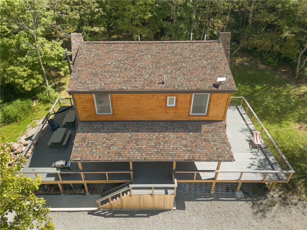146 Luna Way Markleton, PA 15551 - Photo 5 of 50 an aerial view of a house with a yard and large tree