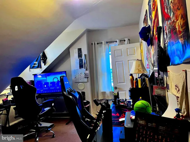 a view of workspace with gym equipment