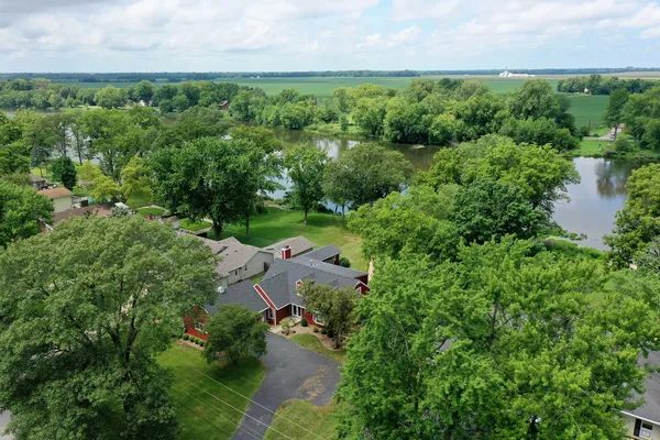 an aerial view of multiple house