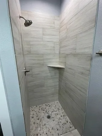 a bathroom with a shower