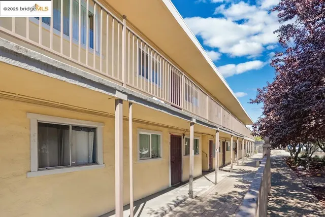 a view of a house with a large window