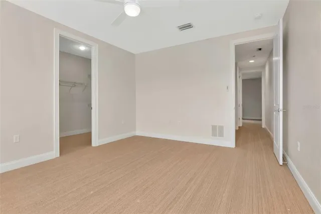 a view of a room with racks on the wall