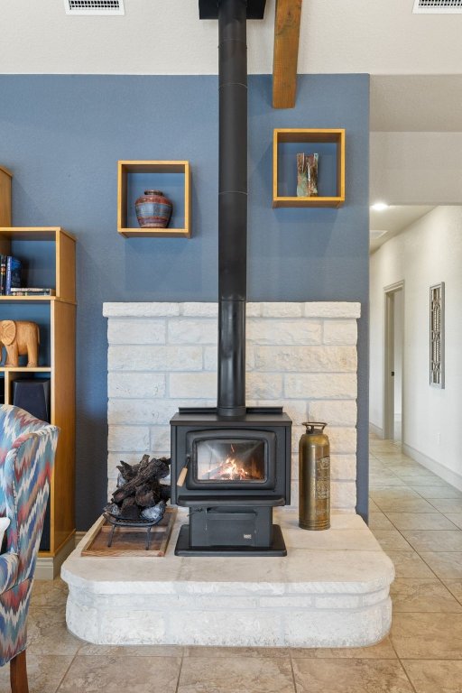 232 Crooked Oak Round Mountain, TX 78663 - Photo 14 of 40 a living room with furniture and a fireplace