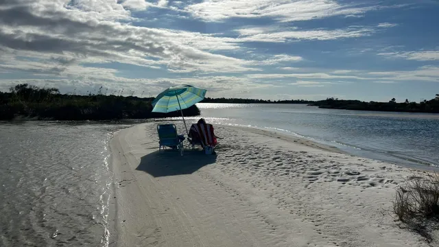 a view of a lake with a mountain