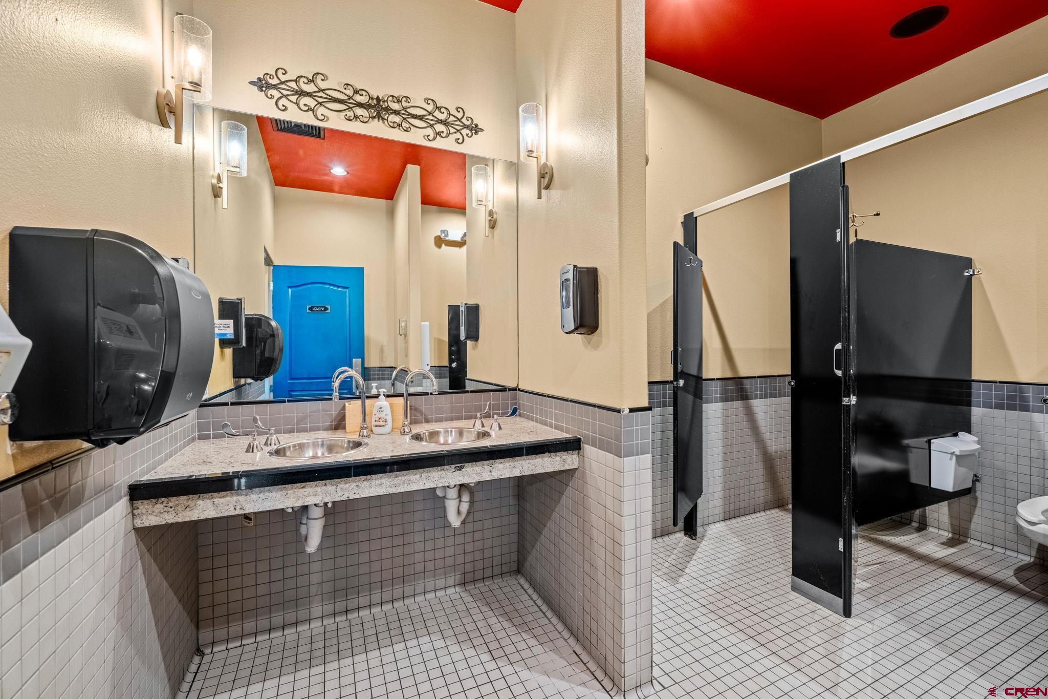 701 East 2nd Avenue Durango, CO 81301 - Photo 20 of 39 a bathroom with a sink a toilet and a mirror