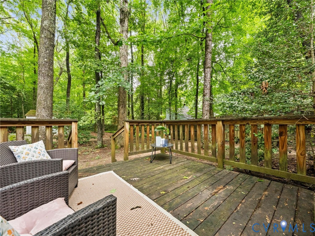 1625 Stone River Road North Chesterfield, VA 23235 - Photo 37 of 49 Expansive wooden deck with natural wood railings,