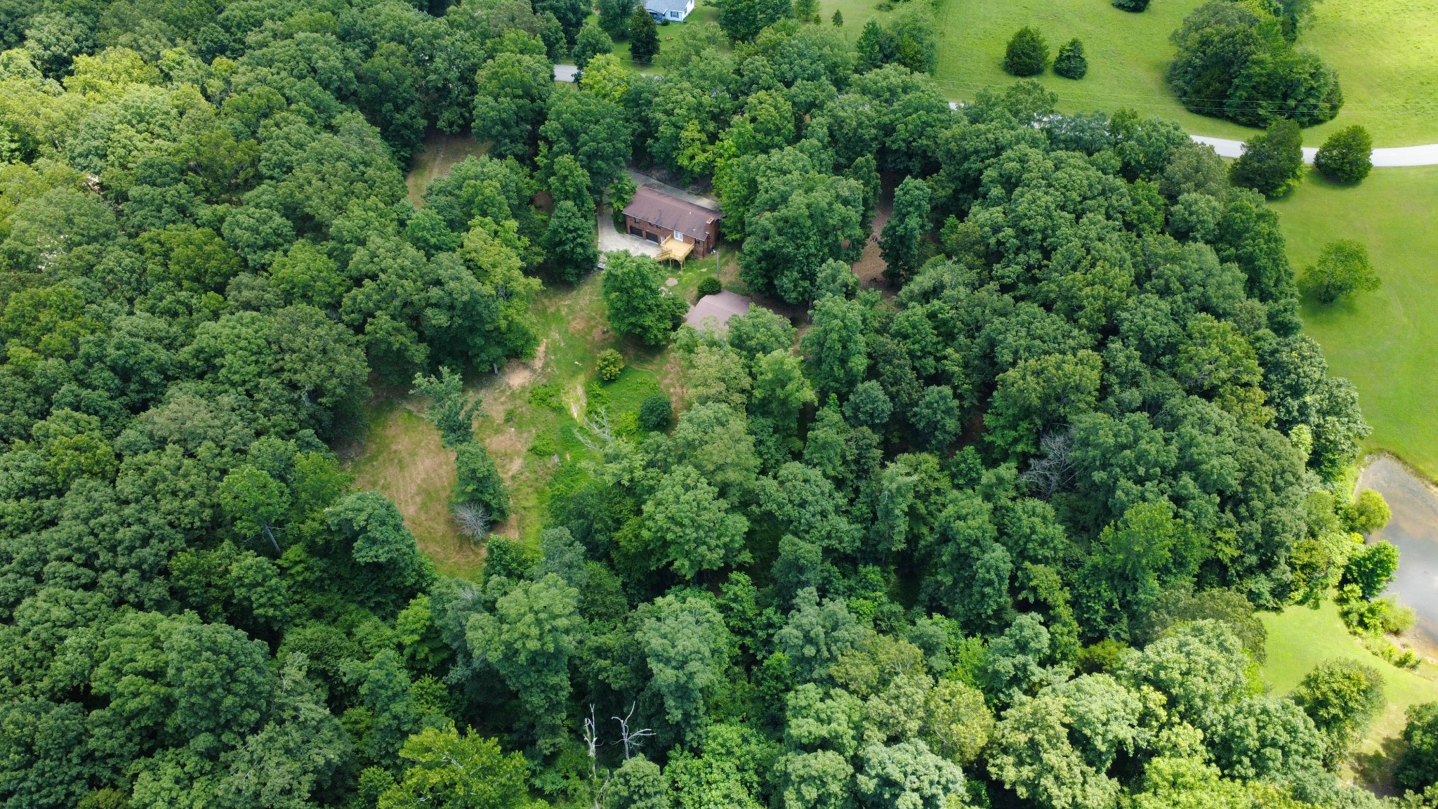 887 Harvey Road Cumberland Furnace, TN 37051 - Photo 57 of 72 an aerial view of residential house with outdoor space and trees all around