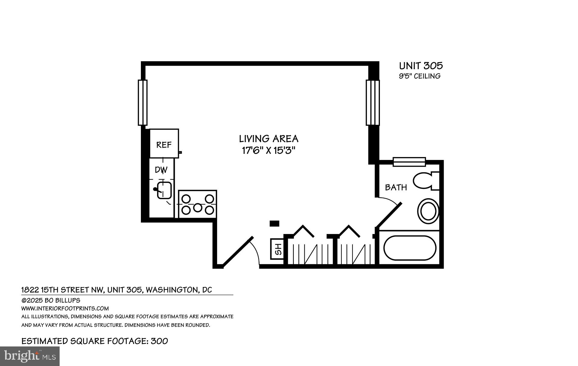 1822 15th Street Northwest, Unit 305 Washington, DC 20009 - Photo 23 of 23 Floor plan