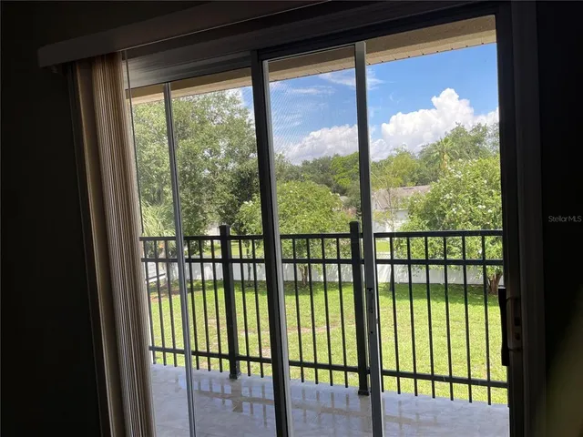 a view of a city from a balcony