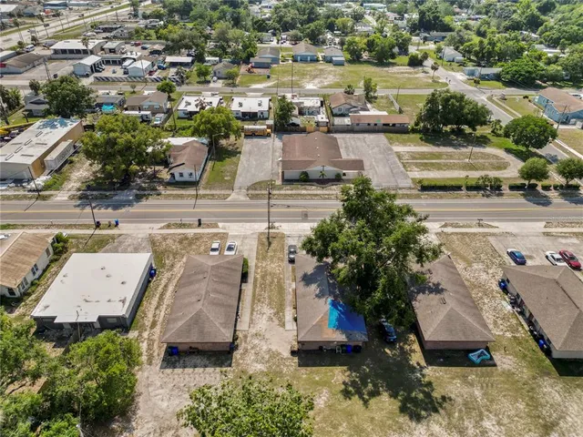 an aerial view of a city
