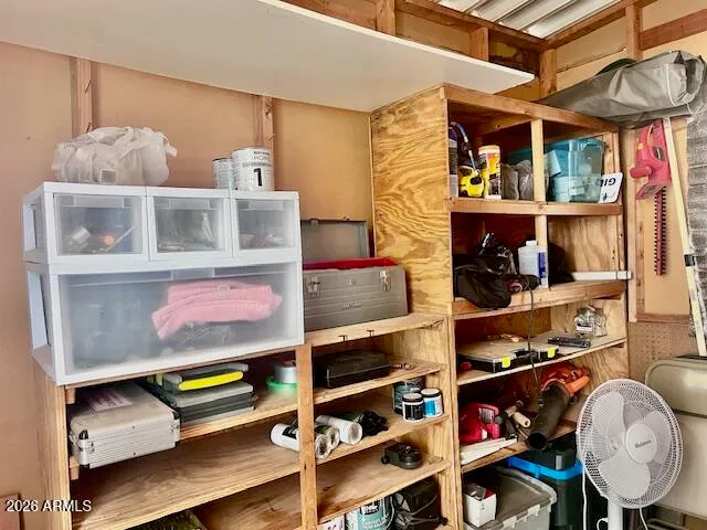 a room with a book shelf
