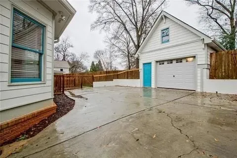 a view of a building with a bench
