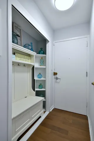 a bathroom with a tub and shower